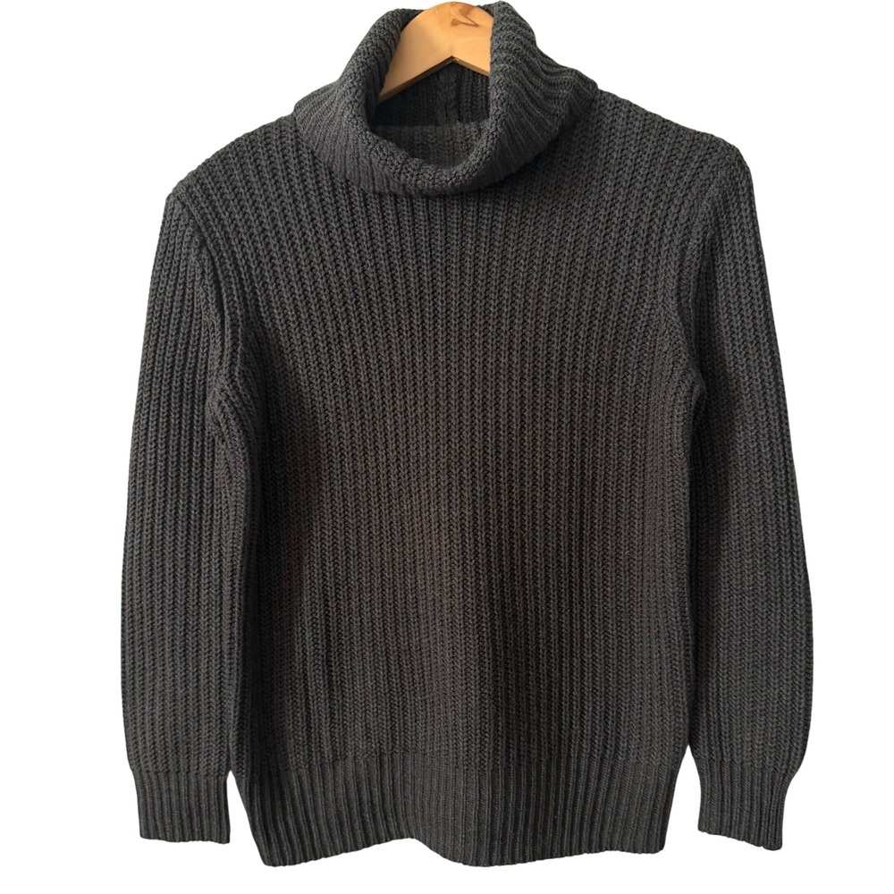 Pink Republic Women XS Heather Charcoal Ribbed Turtleneck Sweater Academia